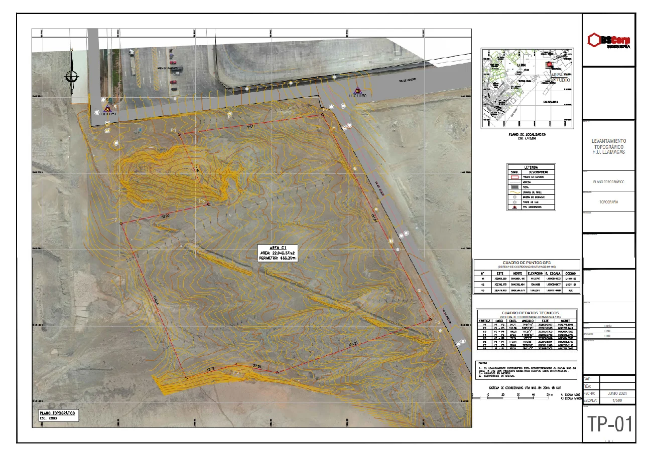 Levantamiento topográfico Lote Llamagas - 2024